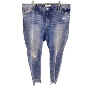 Slink Frayed Hem Ankle Skinny Curvy Denim Jeans